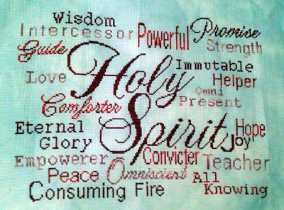 Holy Spirit stitched by Elizabeth Magee